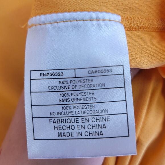 Nike Swoosh Embroidered Logo Shirt Womens L Orange Short Sleeve V Neck Athletic - Picture 6 of 8